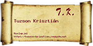 Tuzson Krisztián névjegykártya