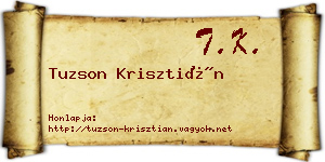 Tuzson Krisztián névjegykártya